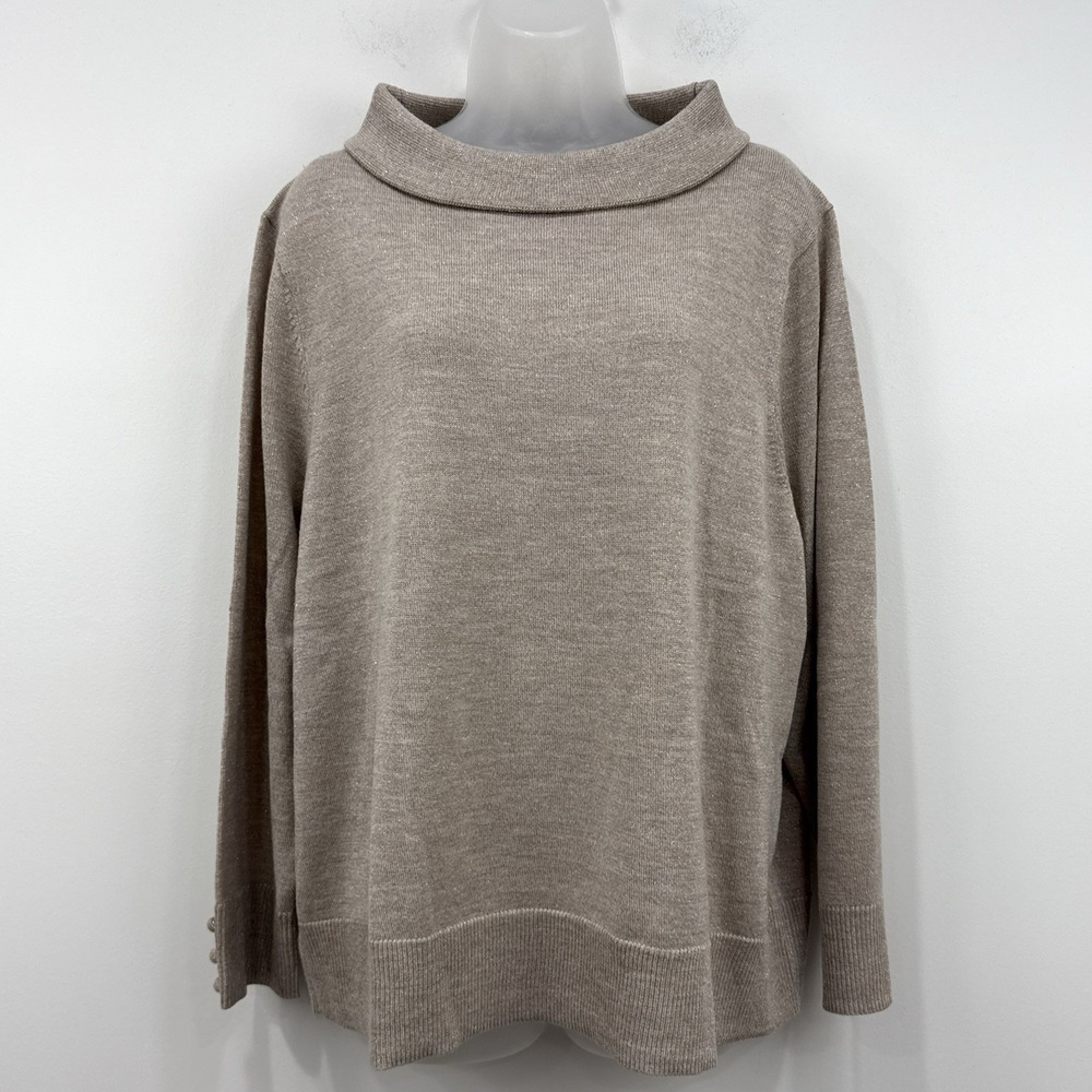 Talbots Merino Wool Sweater 3XP NWT Cowl Neck Quiet Luxury Classic Mature